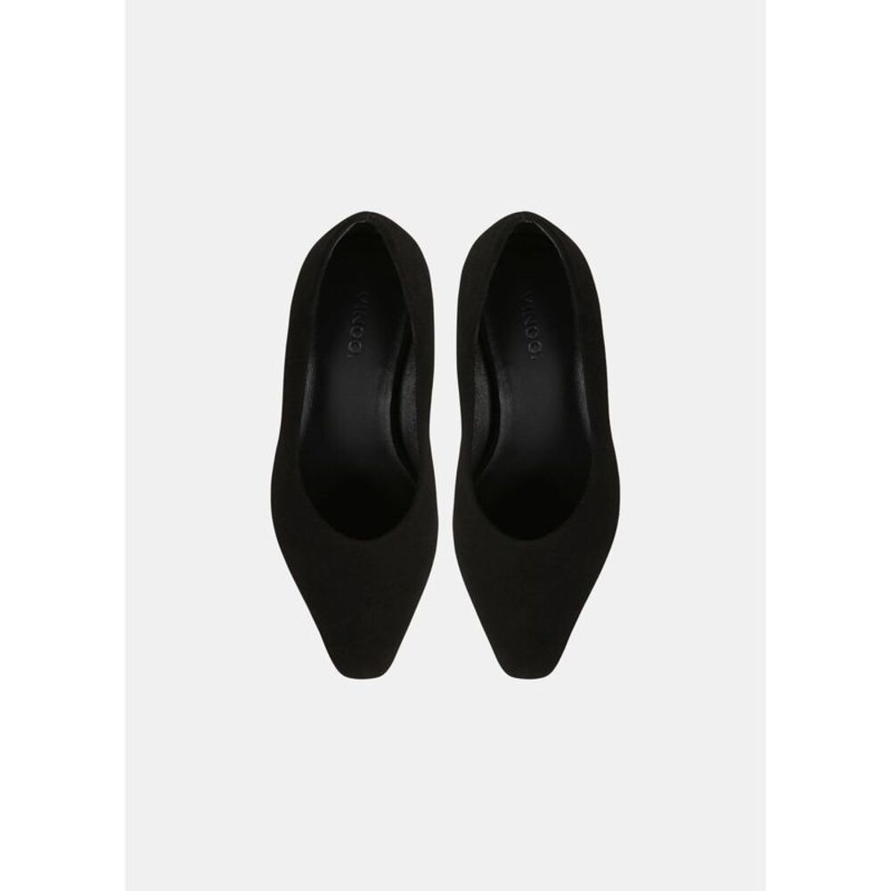 VINCE. Womens Black Ania Square Toe Block Heel Slip On Leather Pumps 8.5 M - Picture 2 of 4
